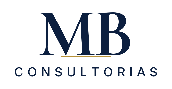 Logo Consultorias MB en navy y oro para fondo claro
